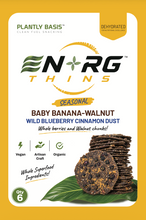 Load image into Gallery viewer, EN'RG THINS Banana-Walnut Wild Blueberry Cinnamon Dust Superfood Cookies
